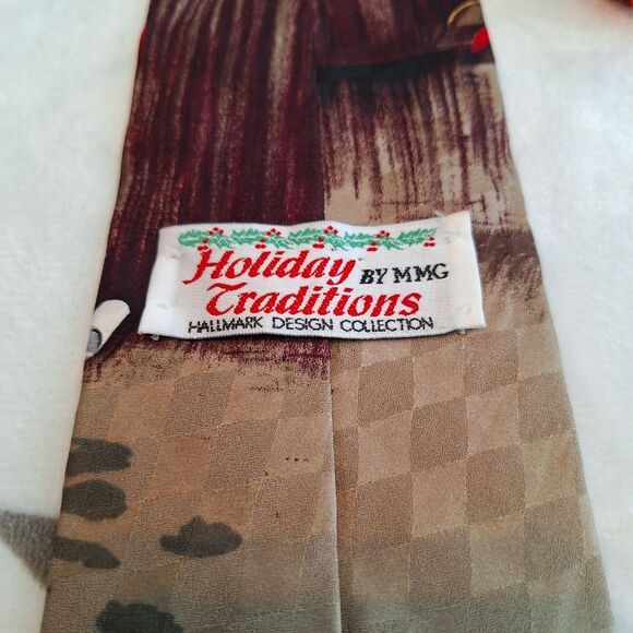 100% Silk HALLMARK HOLIDAY TRADITIONS Santa List & Toys Men's Neck Tie Christmas - Picture 5 of 7